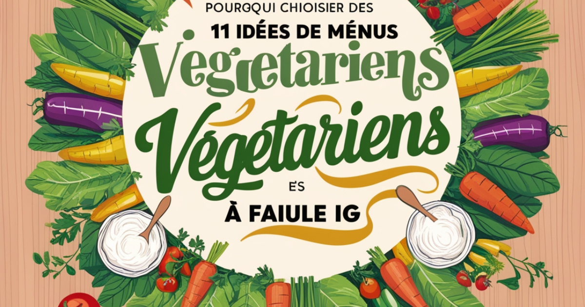 Pourquoi Choisir des 11 Idées de Menus Végétariens à Faible IG ?