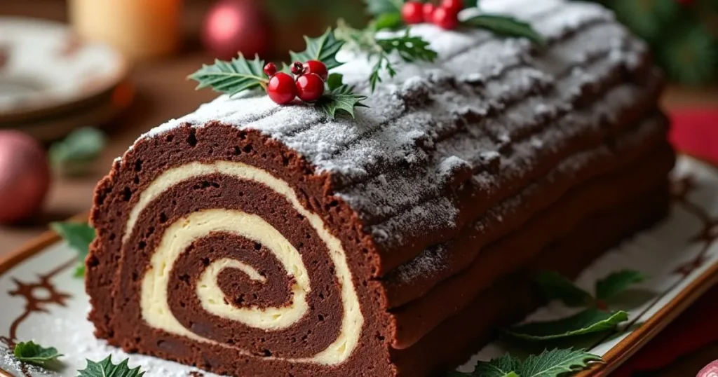 Bûche de Noël sans sucre ajouté et sans gluten