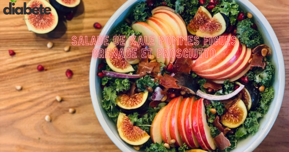 Salade de Kale Pommes Figues Grenade et Prosciutto