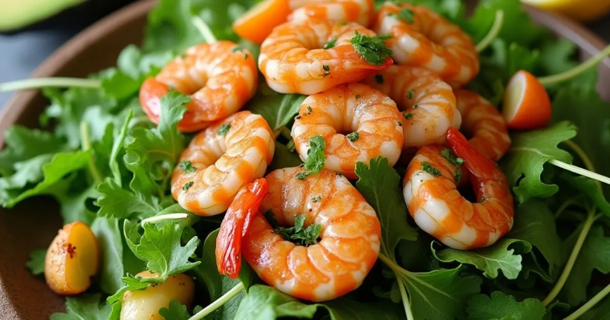 Une Recette Fraîche et Savoureuse : Salade Roquette, Avocat et Crevettes Grillées