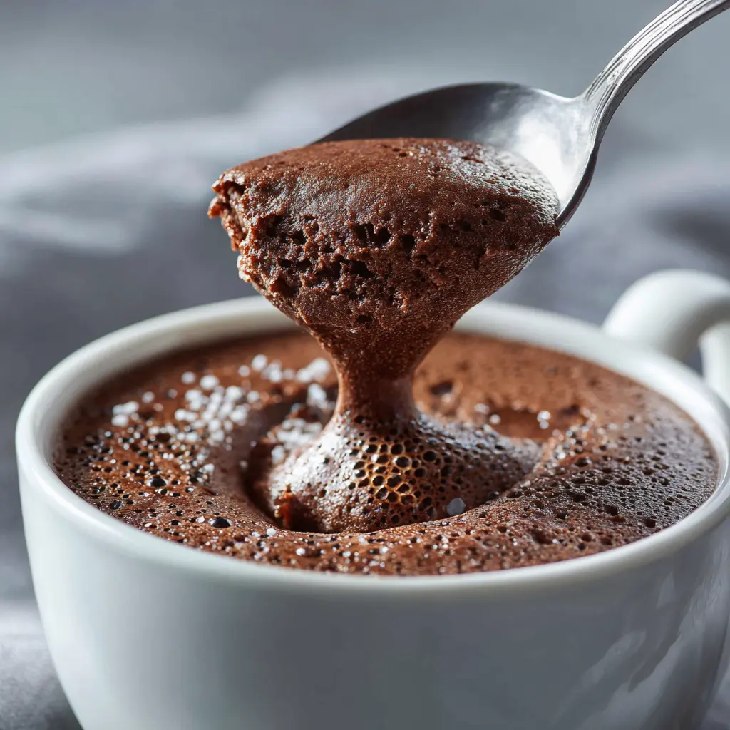 Texture aérienne de la mousse chocolat IG bas à la cuillère