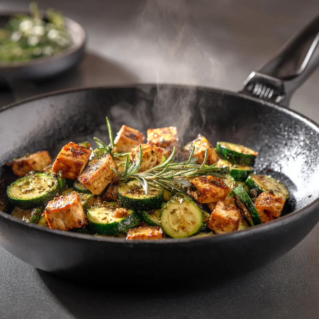 Dîner léger ig bas — poêlée tofu et courgettes